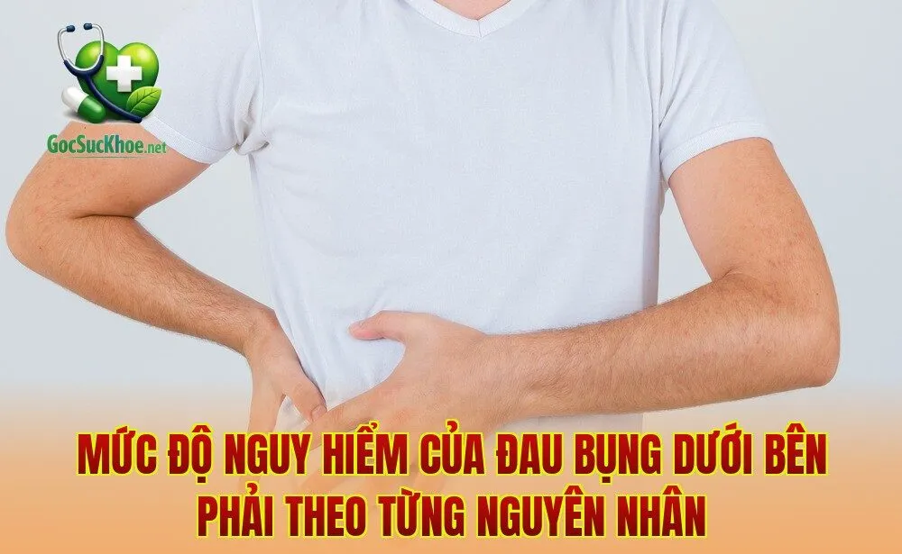 Mức độ nguy hiểm của đau bụng dưới bên phải theo từng nguyên nhân